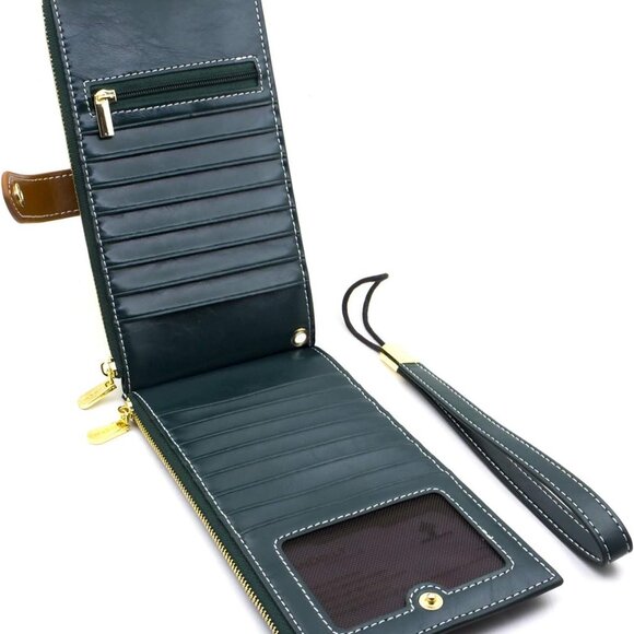 Genuine Leather Wallet RFID Blocking Bifold with Zipper Pocket for Women - Picture 3 of 6